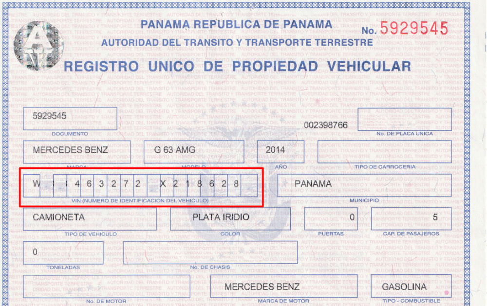 ejemplo vin